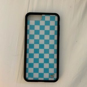 iPhone7+ Wildflower Blue Checkered Case